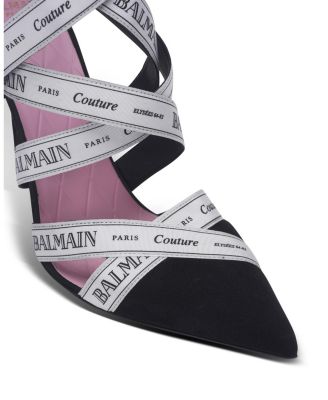 Women's Couture Suede Heels with Ribbon Motif