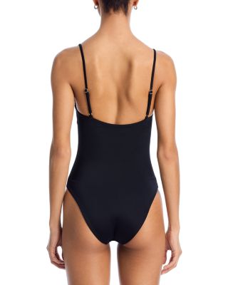 Faux Pearl Underwire One Piece Swimsuit - Exclusive