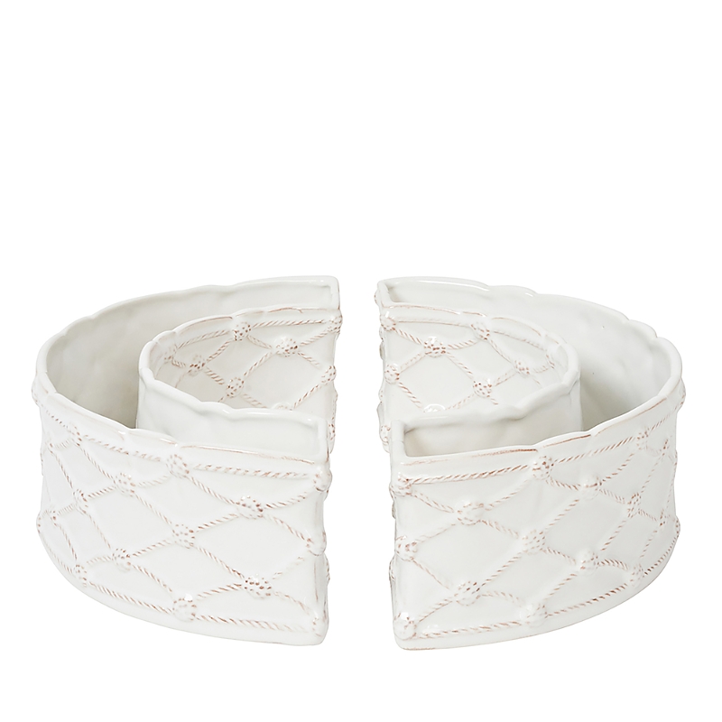 Juliska Berry & Thread Petite Parterre Garden Half Circle Vase, Set Of 2 In Whitewash