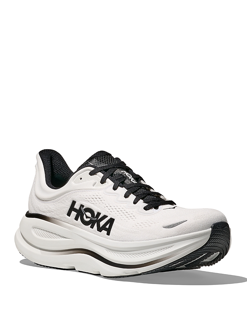Hoka Bondi 9 Running Shoe In White Black