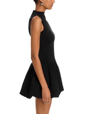 Ponte Mock Neck Bubble Mini Dress - Exclusive