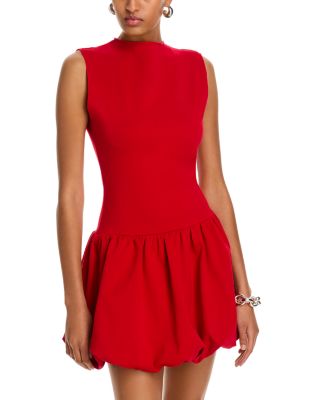 Ponte Mock Neck Bubble Mini Dress - Exclusive