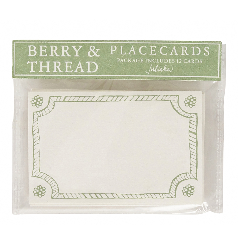 Juliska Berry & Thread Place Cards, Set Of 12 In Basil