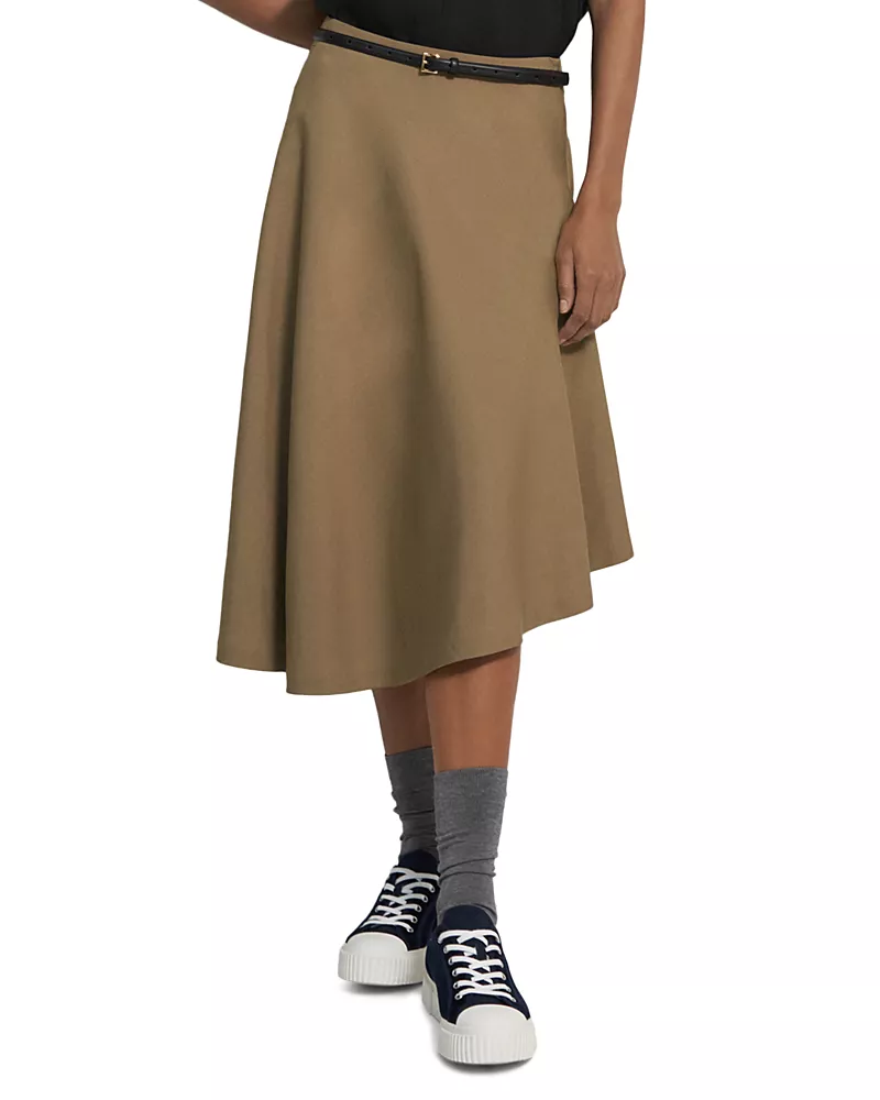 Theory Asymmetric Hem Midi Skirt