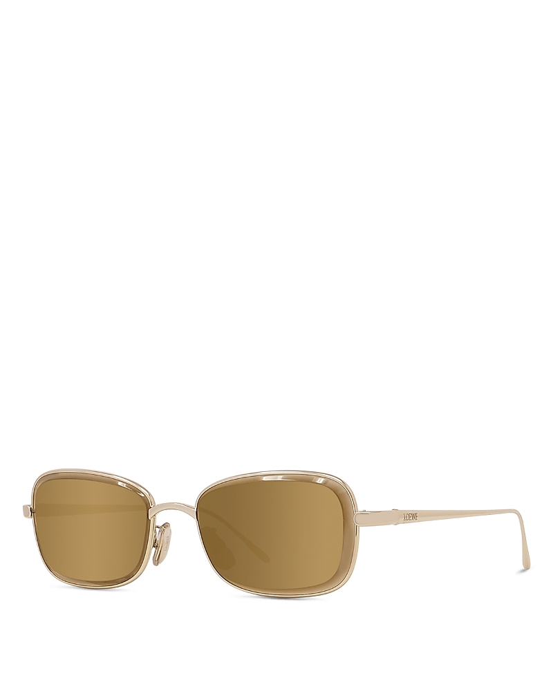 Loewe Metal Anagram Geometric Sunglasses, 54mm In Gold/brown Mirrored