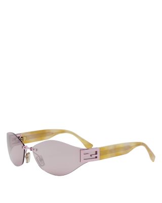 Fendi - Metal Baguette Geometric Sunglasses, 74mm