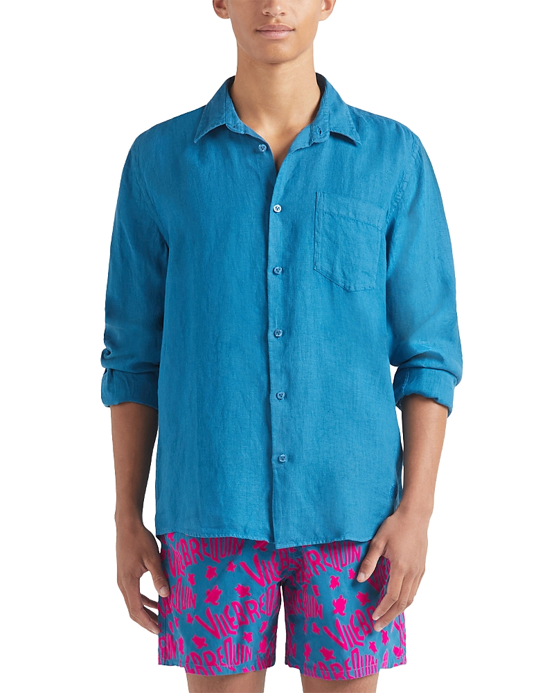 Vilebrequin Linen Solid Classic Fit Shirt