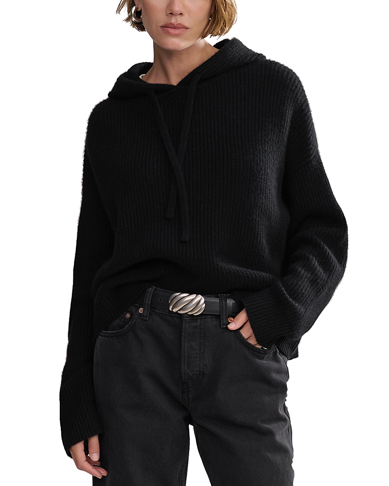 Jenni Kayne Cashmere Fisherman Hoodie In Black