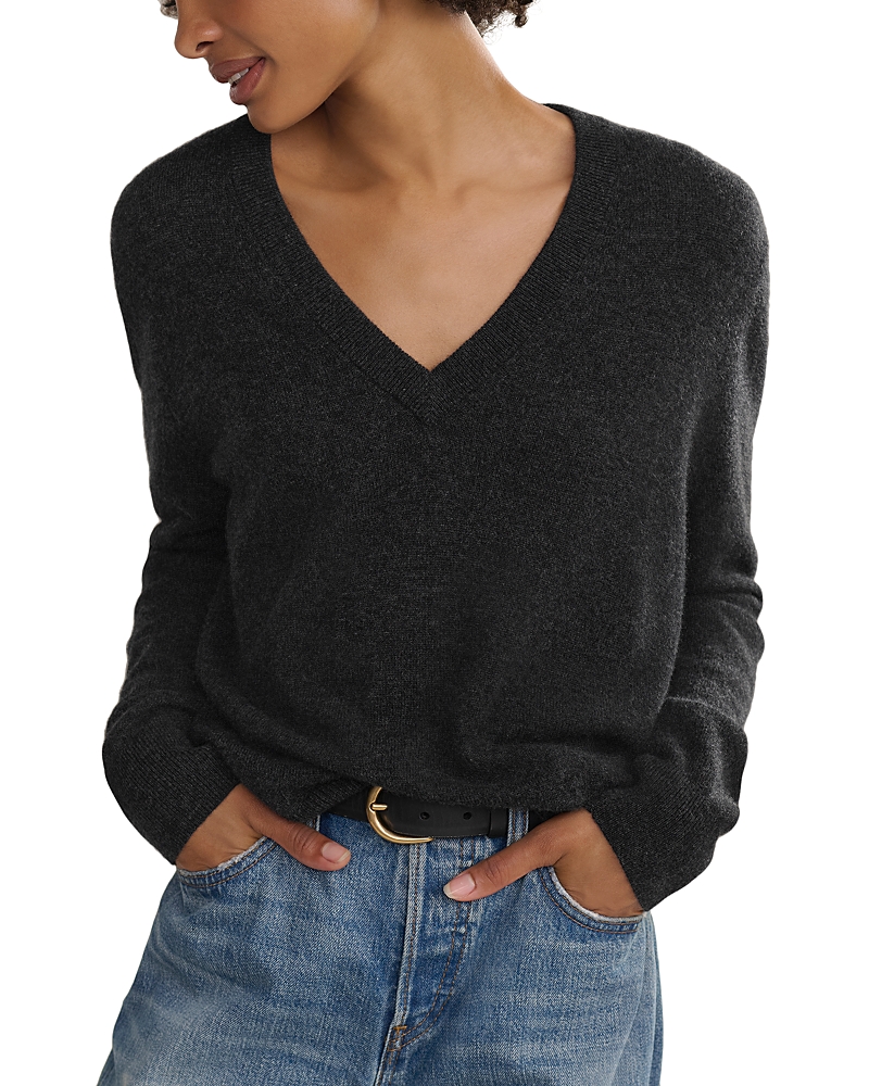 Jenni Kayne Flynn Cashmere V Neck Sweater In Charcoal
