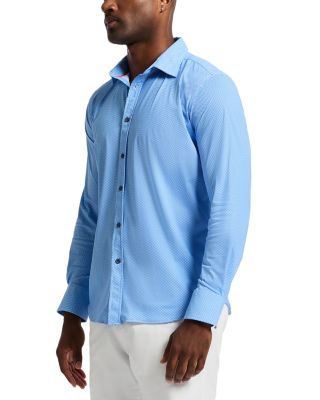 Leros Textured Long Sleeve Button Front Shirt