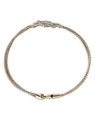 14K Yellow Gold or Sterling Silver Love Knot Diamond Bracelet, 3.6mm