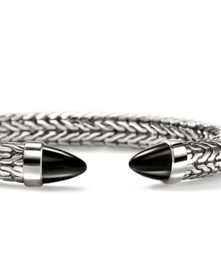 Sterling Silver Spear Black Onyx Cuff Bracelet
