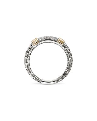 14K Yellow Gold & Sterling Silver JH Essentials Diamond Pav&eacute; Band