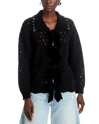 Sea - Leia Open Knit Tie Front Cardigan