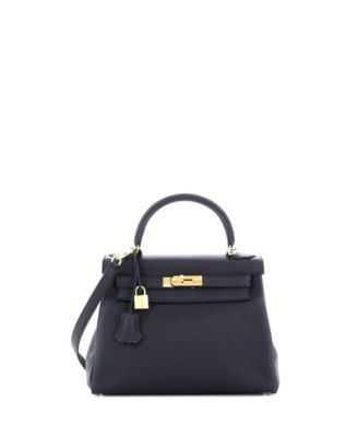 Pre-Owned Hermes Pre-Owned Hermes Kelly 28 Handbag Black Togo with Gold Hardware