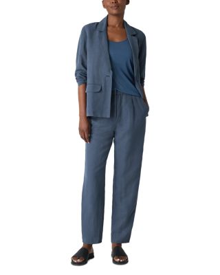 Ankle Pleated Linen and Silk Pants