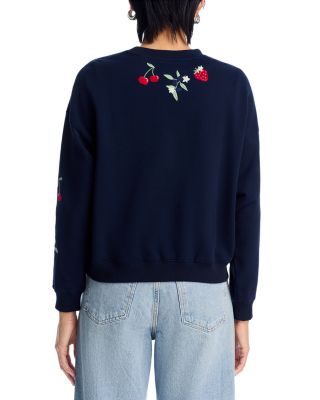 AQUA Fruit Embroidered Sweatshirt - Exclusive | Bloomingdale's