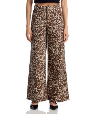 High Rise Wide Leg Jeans in Leopard - Exclusive