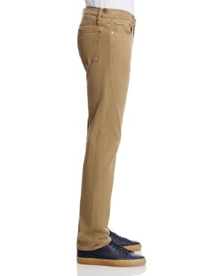 L'Homme Slim Brushed Twill Pants in Dark Tan