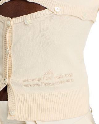 Multi Button Crewneck Cardigan Sweater