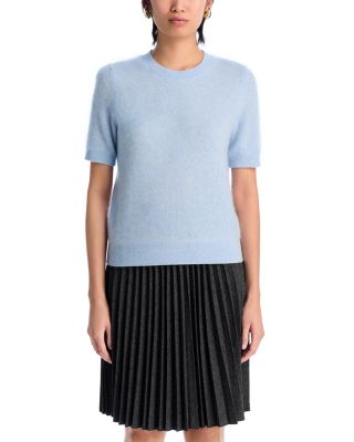 100% Cashmere Brushed Short Sleeve Sweater – Exclusive