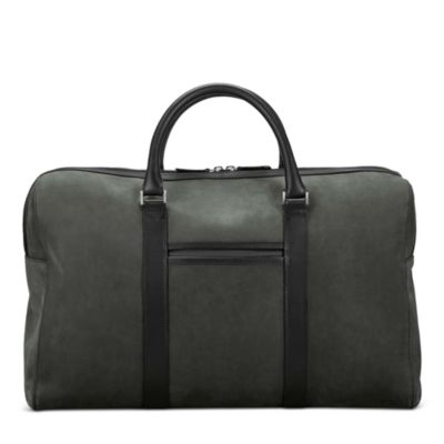 Compact Leather Weekender Bag