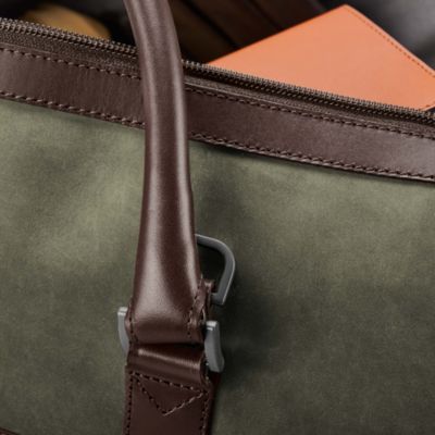 Compact Leather Weekender Bag