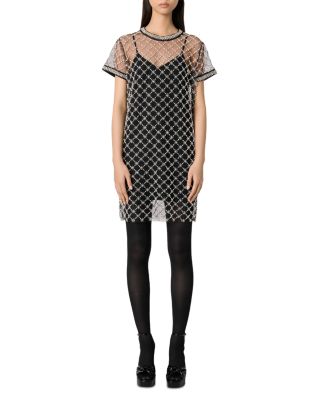 Embroidered Tulle Mini Dress