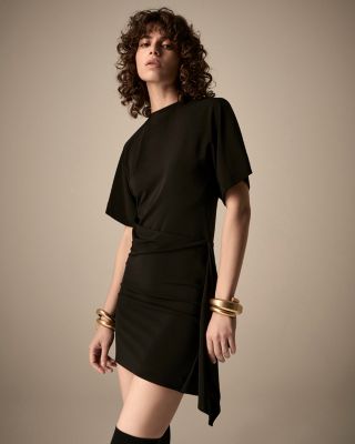 Wrap Waist Jersey T Shirt Dress