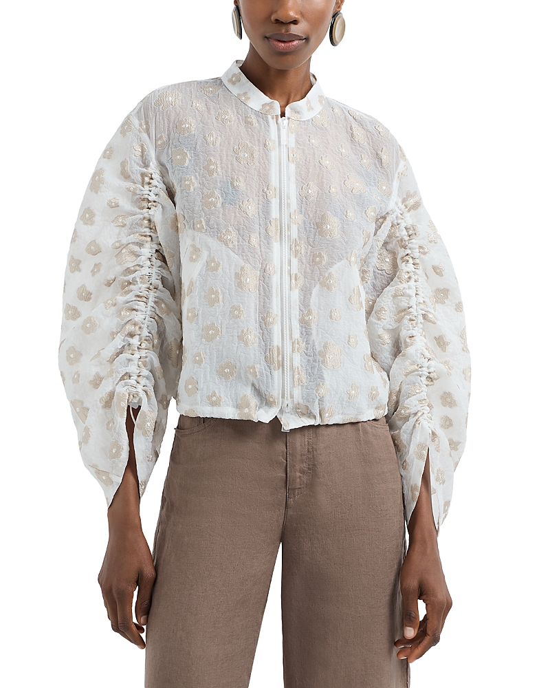 Emporio Armani Blouson Jacket In White/tan