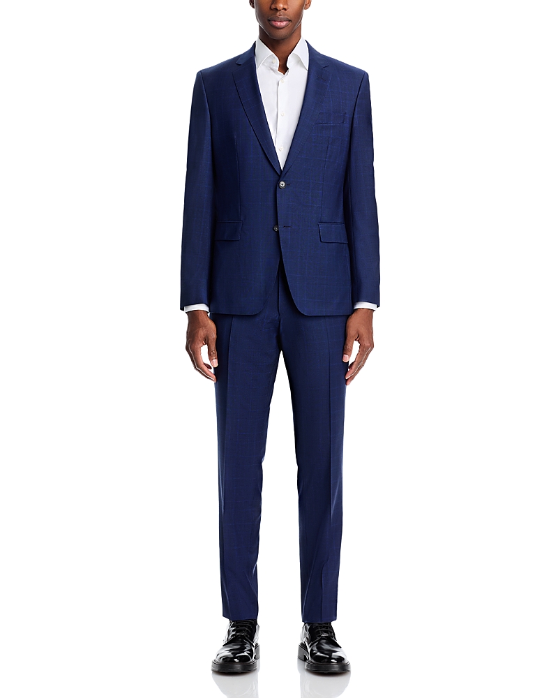 Boss H-Huge Tonal Plaid Stretch Wool Slim Fit Suit