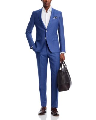 H-Huge Textured Solid Slim Fit Suit