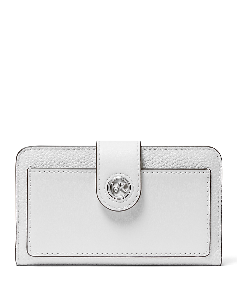 Michael Kors Medium Tab Pocket Bifold Wallet In Optic White