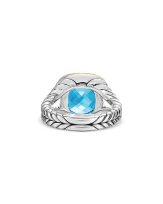 Albion&reg; Ring in Sterling Silver with 18K Yellow Gold and Blue Topaz, 11mm