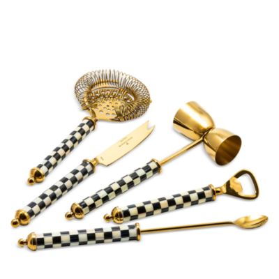 Courtly Check Gold 3260 5-Piece Bar Tool Set with Stand