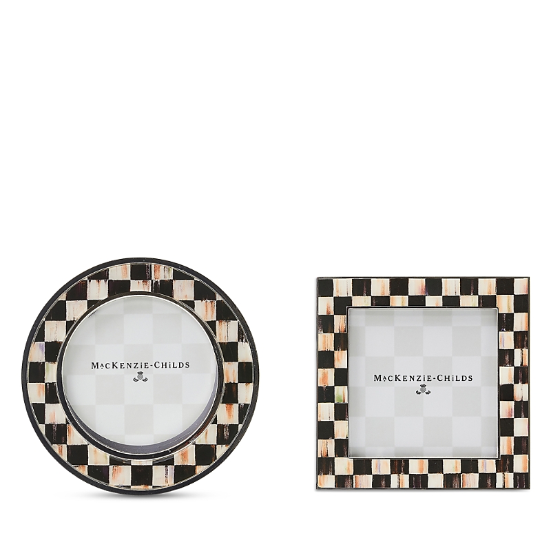 Mackenzie-childs Courtly Check Silver-plated Picture Frames, Set Of 2