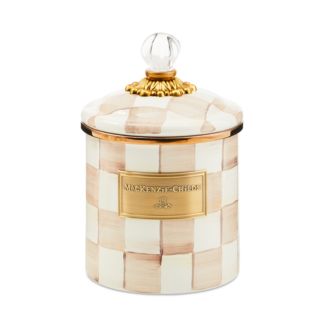 MacKenzie-Childs Mocha Check Small Canister | Bloomingdale's Home Housekeeping