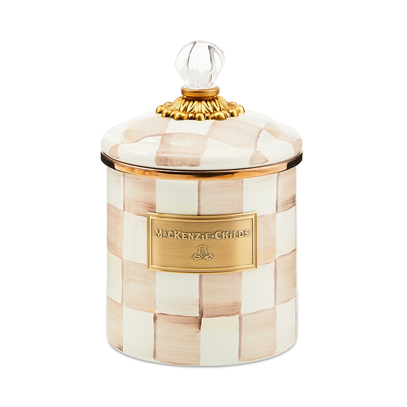 Mackenzie-childs Mocha Check Small Canister
