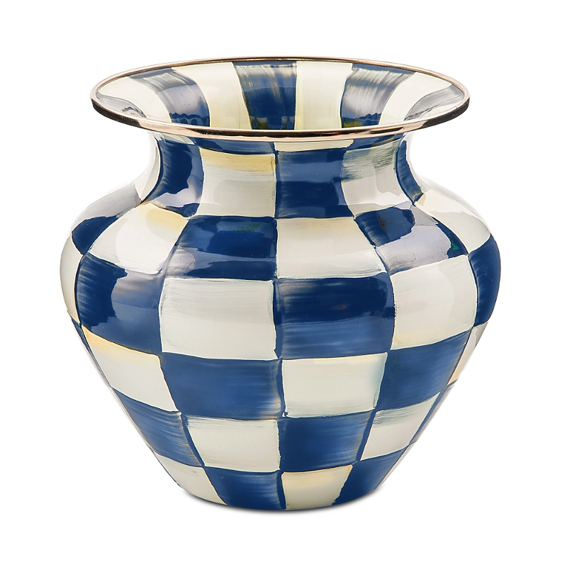 Mackenzie-childs Royal Check Enamel Large Vase - 7"