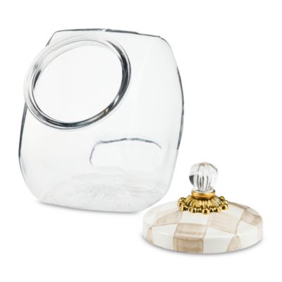 Cookie Jar with Mocha Check Lid