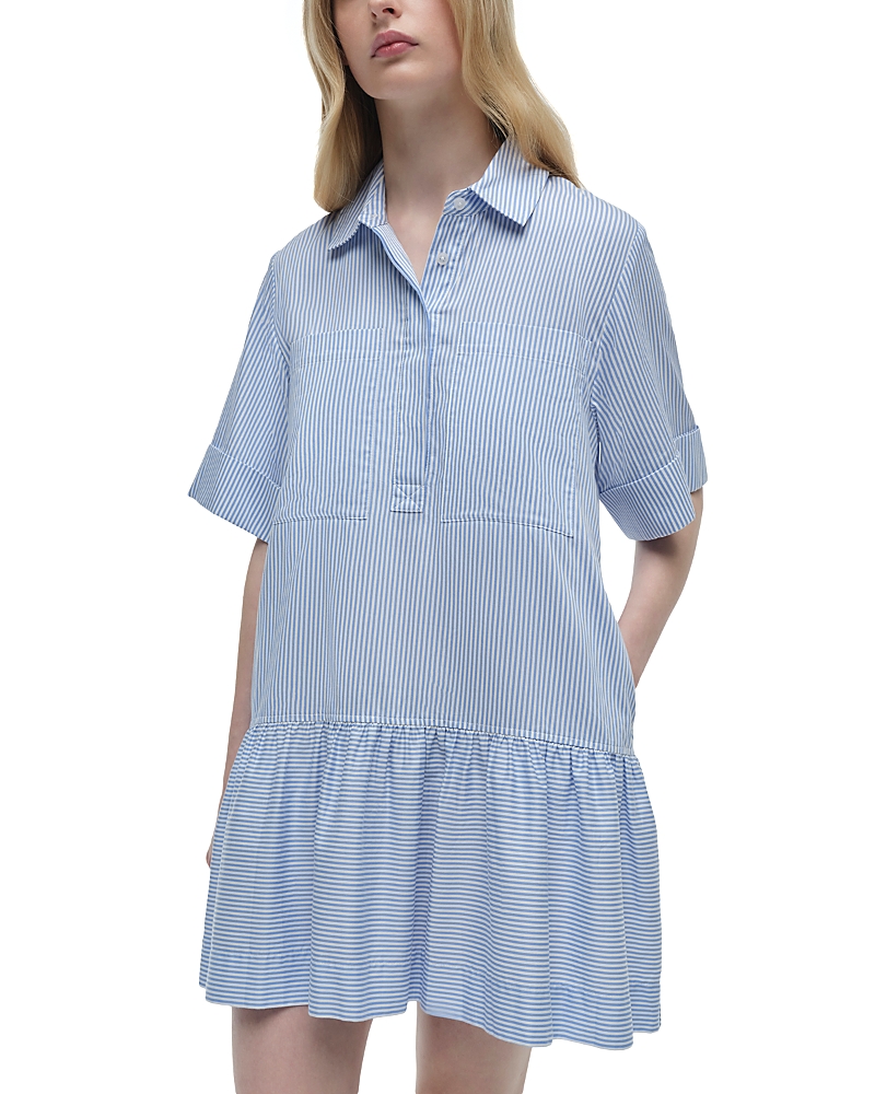 Simkhai Cris Mini Shirt Dress In Blue Hydrangea Stripe