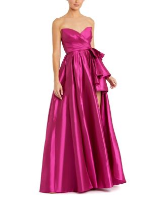 Strapless Taffeta Gown with Ruffle Detail