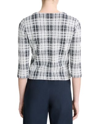 Boucl&eacute; Plaid Top