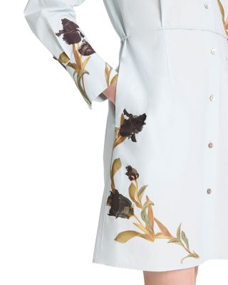 Placed Iris Cotton Shirt Dress