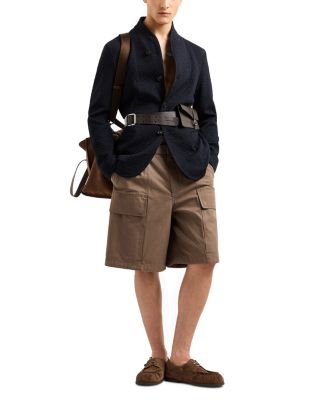 Regular Fit Chevron Jacquard Button Front Blazer