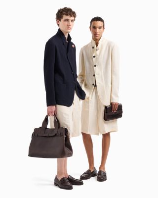 Regular Fit Asymmetric Textured Wool Blazer