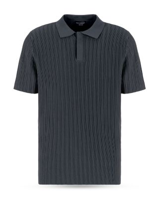 Ottoman Stitch Knit Pullover Polo Sweater 