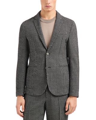 Regular Fit Knit Pattern Single Breasted Blazer