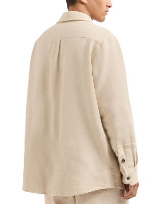 Denim Effect Regular Fit Button Down Shirt