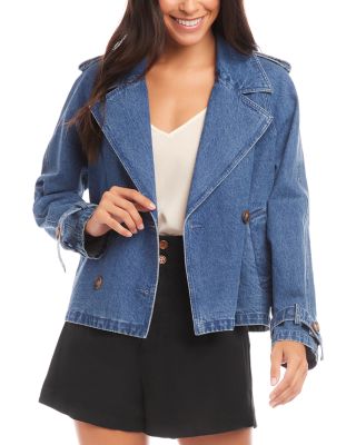 Fifteen Twenty - Chelsea Cropped Denim Trench Jacket